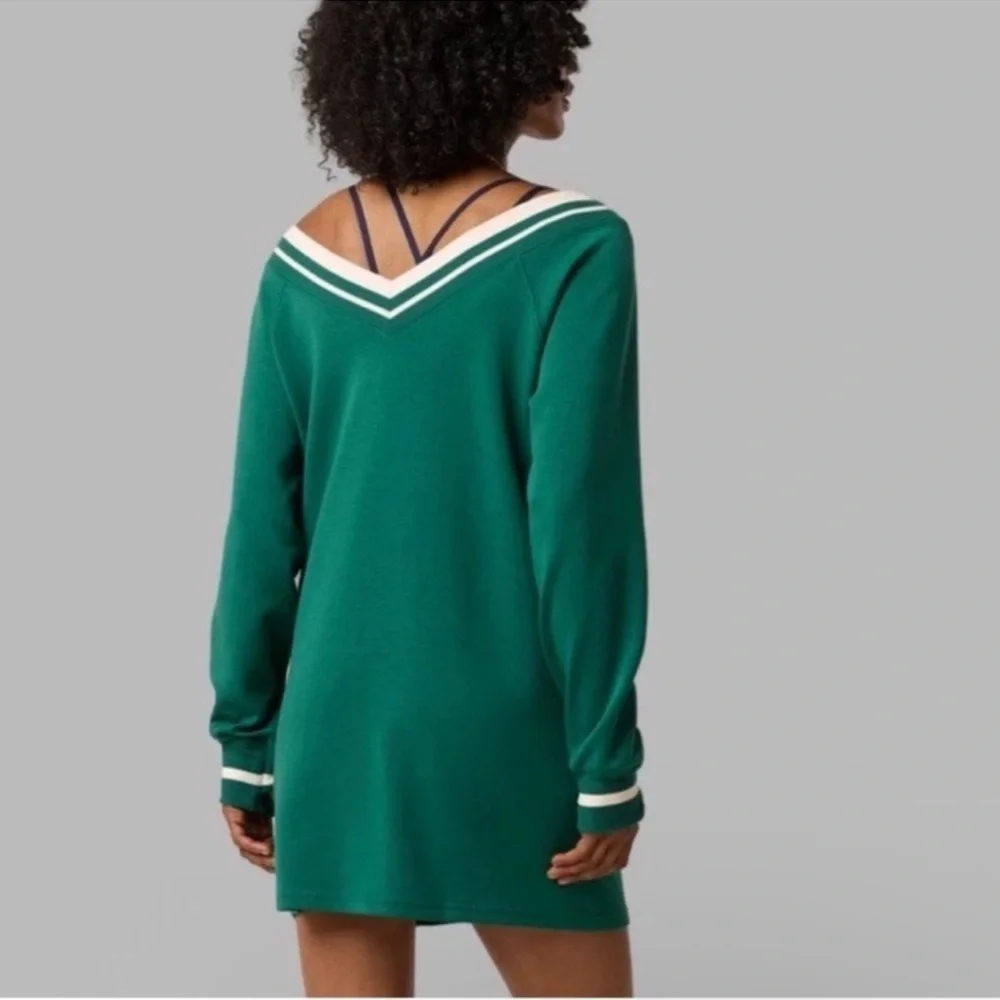 Aerie Green V-Neck Long Sleeve Dress - Picture 4 of 8